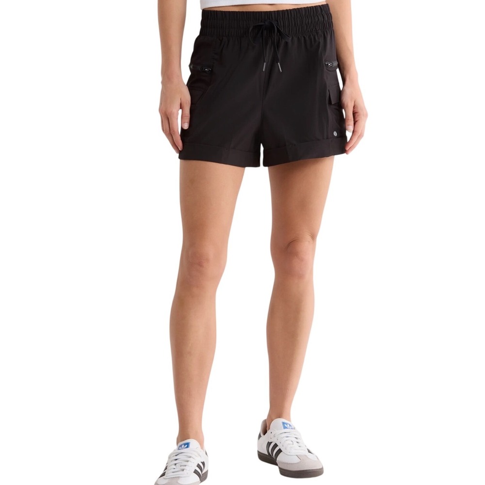 Layer 8 Black Cargo Shorts Womens Size S Qwick-Dry Gorpcore Athletic Hike Active